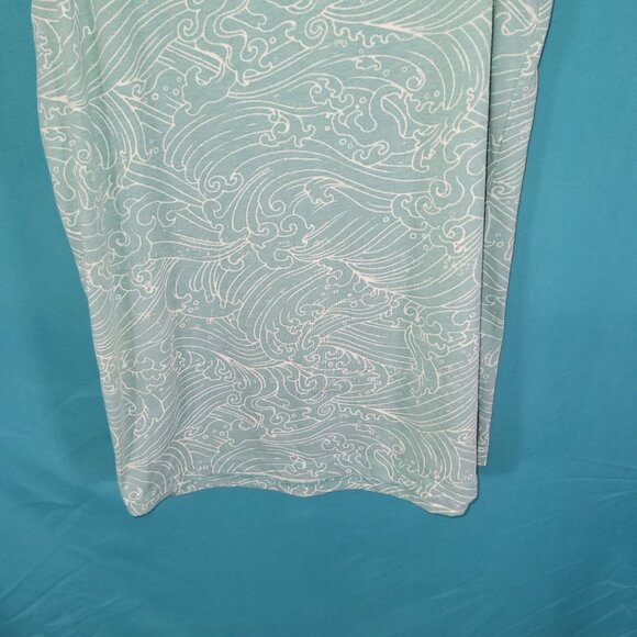 Sonoma Mens Sleeveless Tank Top Wave Print Small Light Blue & White - Picture 3 of 7